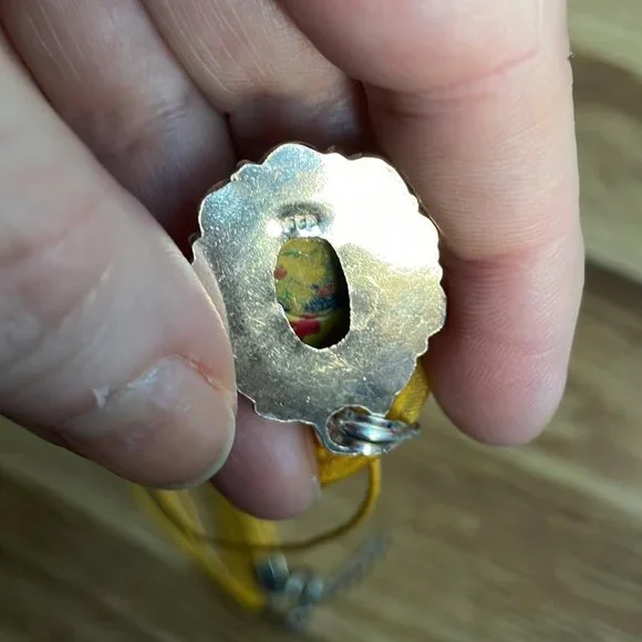 Gorgeous Rainbow Jasper (Circus Stone) in a Sterling Silver Pendent Setting, sta - Picture 3 of 3